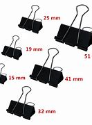 Image result for binder clip size