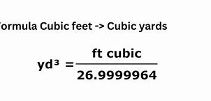 Image result for Square Feet Cubic Yard Conversion