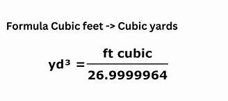 Image result for Cubic Feet Yards Conversion