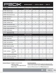 Image result for P90X Workout Sheets