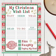 Image result for Free Wish List Template
