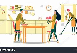 Image result for Cleaning Kitchen Cartoon