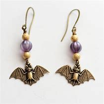 Image result for Purple Bat Earrings