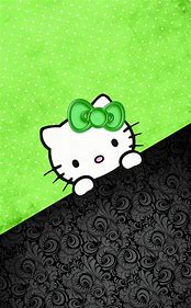 Image result for Green Hello Kitty Background