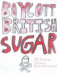 Image result for Boycott British Goods Drawing Protestin