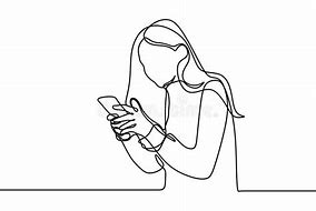 Image result for Girl On Mobile Phone Doodle