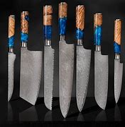 Image result for Japanese Damascus Steel Knives with Wooden Sheaths