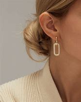 Image result for Paper Clip Gold Diamond Earrings