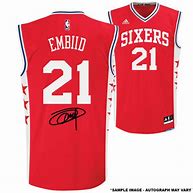 Image result for Joel Embiid Autographed Jersey