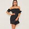 Image result for Black Bardot Dress with Feathers
