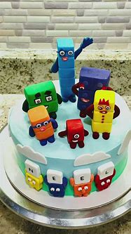 Image result for Number Block Birthday Cake