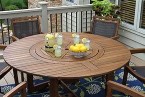 Image result for Round Dining Table with Lazy Susan