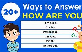 Image result for Ways to Answer How Are You