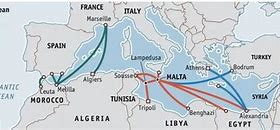 Image result for Mediterranean Migration Route