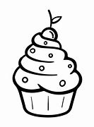 Image result for Black and White Cupcake Outline Clip Art