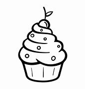 Image result for Birthday Cupcake Line Art