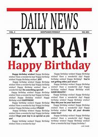 Image result for Birthday Newspaper Headlines