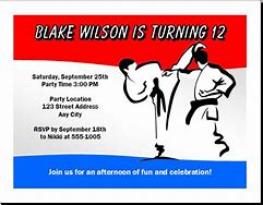 Image result for Martial Arts Birthday Party Poster