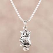 Image result for Vintage 925 Sterling Silver Owl Pendant Necklace