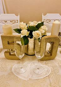 Image result for Champagne Wedding Table Decorations