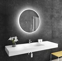 Image result for LED-backlit Round Mirror