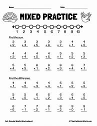Image result for Addition and Subtraction Worksheets for 1st Graders