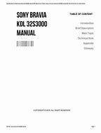Image result for Sony BRAVIA KDL 32S3000 Manual