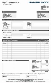 Image result for Proforma Invoice for Export Template
