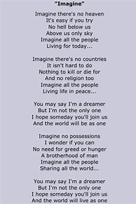 Image result for Imagine by John Lennon Lyrics
