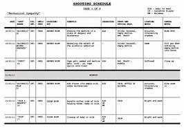 Image result for Shooting Schedule Format