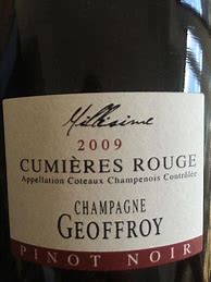 Image result for Geoffroy Pinot Noir Coteaux Champenois Cumieres Rouge
