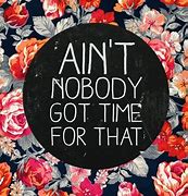 Image result for Ain't No Body Got No Time for That