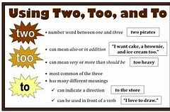 Image result for Grammar to Too Two
