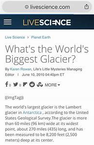 Image result for What Is the Biggest Glacier in the World