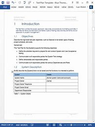 Image result for Test Plan Template Word