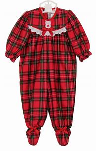 Image result for Baby Girl Red Plaid Pajamas