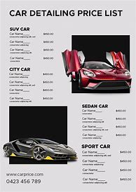 Image result for Auto Detailing Price List Templates