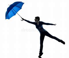 Image result for Silhouette Girl and Umbrella in Wind
