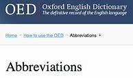 Image result for Abbreviations in Oxford Dictionary