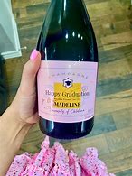 Image result for Champagne with Pink Label and Black Lettering