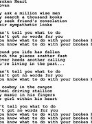 Image result for In the Words of a Broken Heart Song
