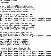 Image result for Broken Heart Song Lyrics