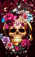 Image result for Skeleton with Pink Flowers