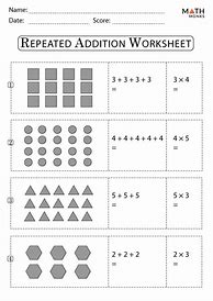 Image result for Free Printable Repeated Addition Worksheets