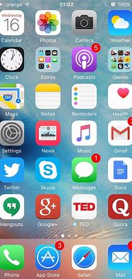 Image result for iOS 9 Default Home Screen Layout