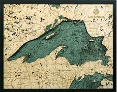 Custom Wood Charts Of Lake Superior From Carved Lake Art
