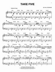 Image result for Take Five Piano Sheet Music