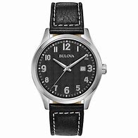 Image result for Bulova Men's Leather Strap Watch