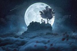 Image result for moon silhouettes night sky