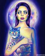 Image result for Trippy Cat Art with Girl